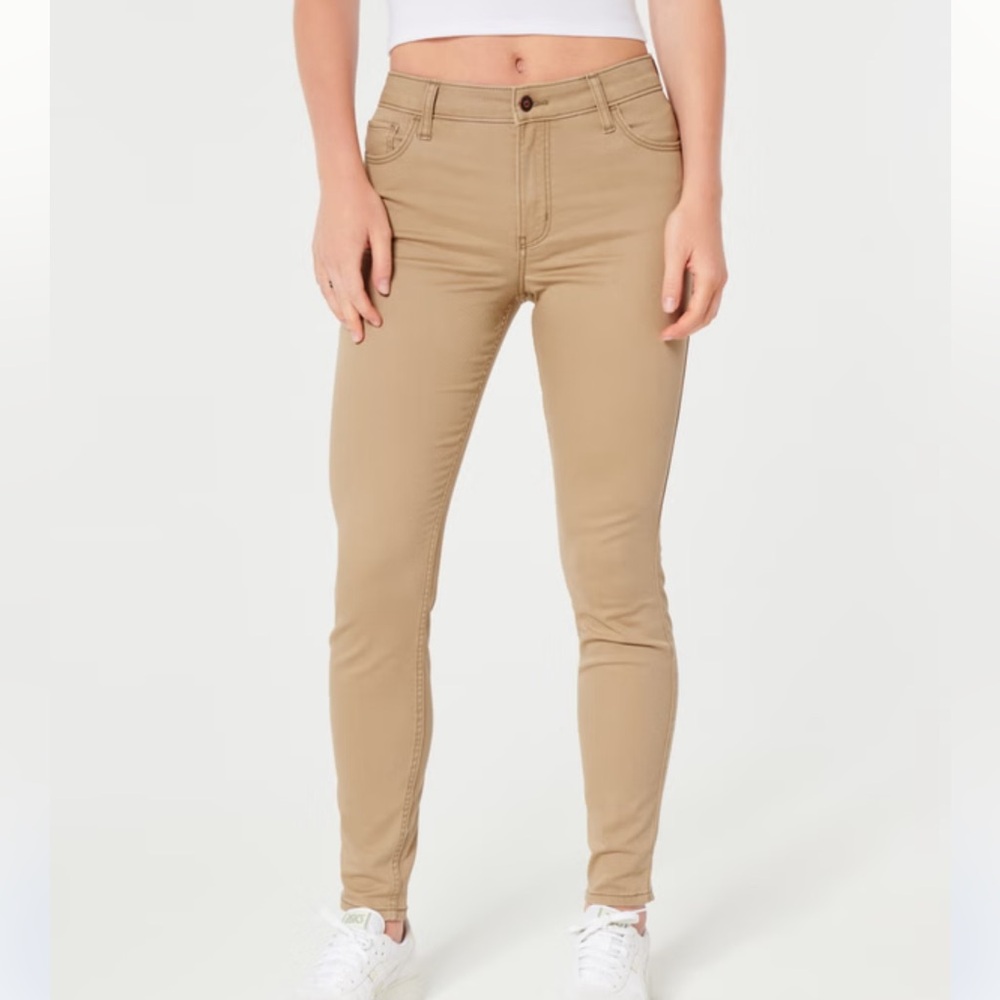 NWT Hollister High rise khaki super skinny pants